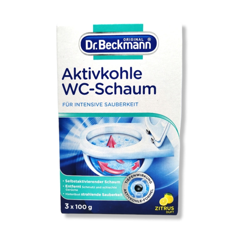 DR.BECKMANN препарат за почистване на тоалетна с активен карбон, 3х100гр