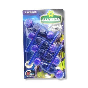 ALVESTA ароматизатор за тоалетна чиния, Синя вода, 4 броя, Лавандула