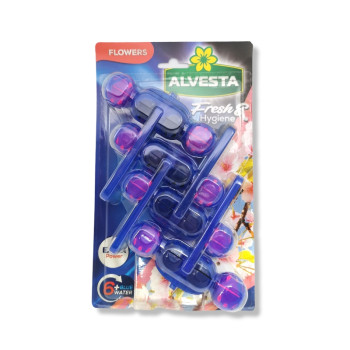 ALVESTA ароматизатор за тоалетна чиния, Синя вода, 4 броя, Цветя