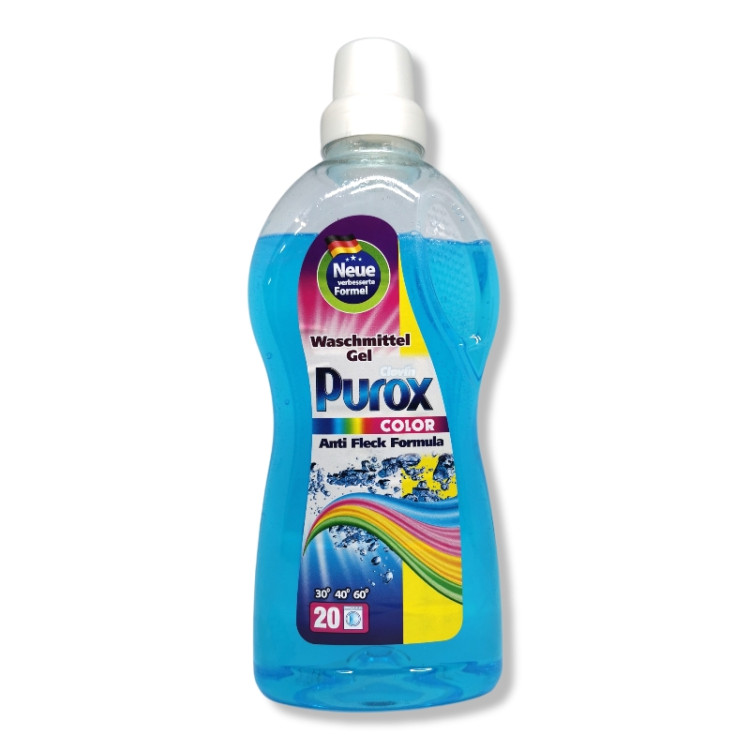 PUROX течен перилен препарат, Цветно пране, 20 пранета, 1 литър