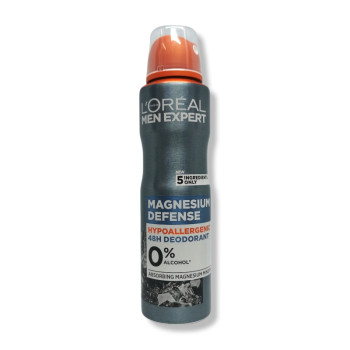 LOREAL дезодорант за мъже, Magnesium defense, 150мл
