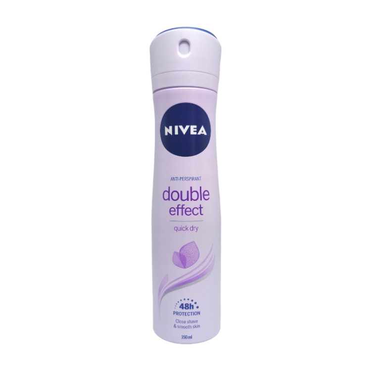 NIVEA дезодорант дамски, Double effect, Quick dry, 150мл