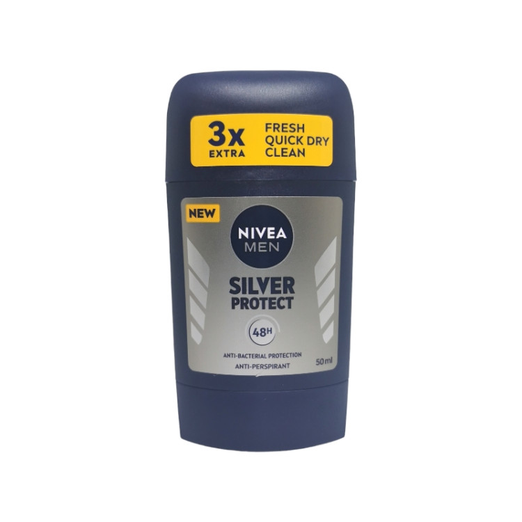 NIVEA стик дезодорант, 50мл, Мъжки, Silver Protect