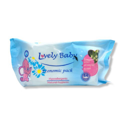 LOVEY BABY мокри кърпи, Economik pack, 64 броя 