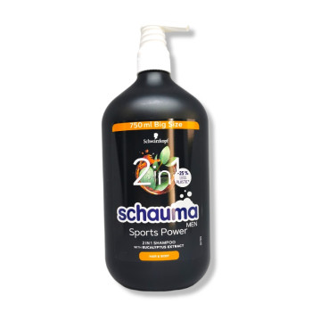 SCHAUMA шампоан за коса, Мъжки, 2в1, Sport Power, 750мл SCHAUMA шампоан за коса, Мъжки, 2в1, Sport Power, 750мл