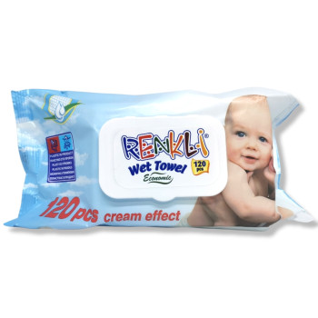 RENKLI мокри кърпи, Бебешки, Economic, 500гр, 120броя