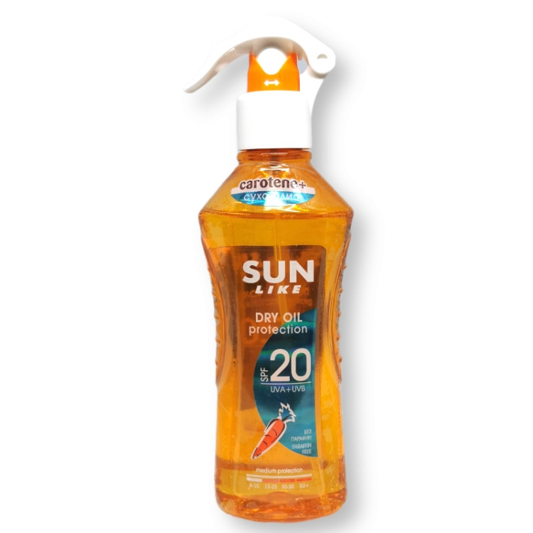 SUN LIKE слънцезащитно сухо олио, Помпа, SPF 20, 200мл