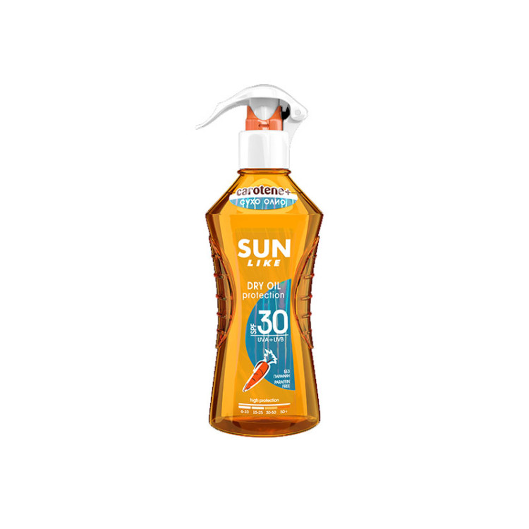 SUN LIKE слънцезащитно сухо олио, Помпа, SPF 30, 200мл