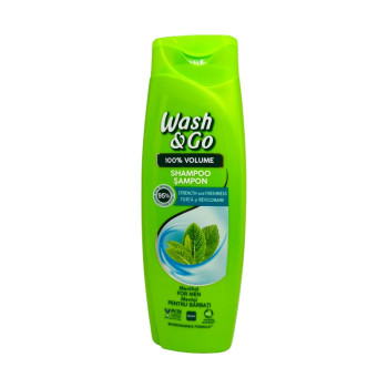 WASH&GO шампоан за коса, Мъжки, Ментол, 360мл WASH&GO шампоан за коса, Мъжки, Ментол, 360мл