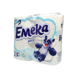 EMEKA тоалетна хартия, White, Без аромат, 4 броя