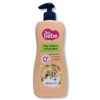 TEO BEBE шампоан и душ гел, Алое, 400мл TEO BEBE шампоан и душ гел, Алое, 400мл