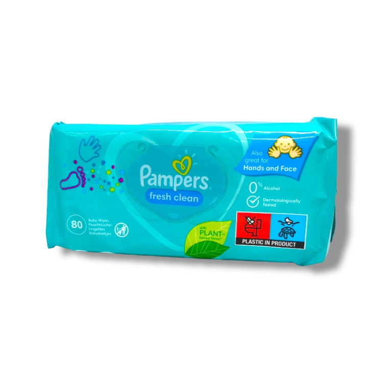 PAMPERS мокри кърпи за бебета, Fresh clean, 80 броя PAMPERS мокри кърпи за бебета, Fresh clean, 80 броя