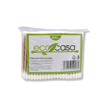 ECOCASA клечки за уши, Еко, 200 броя ECOCASA клечки за уши, Еко, 200 броя