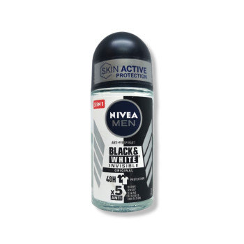 Nivea рол-он мъжки, Black & White, Invisible, Original, 50мл