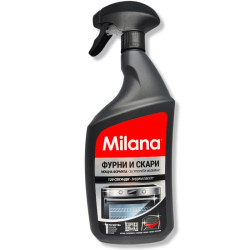 MILANA почистващ препат за фурни и скари, Мощна формула за упорити мазнини, 750мл