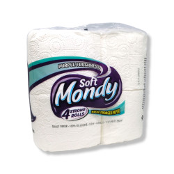 MONDY тоалетна хартия, 3 пласта, 4 броя, 220гр, Purple