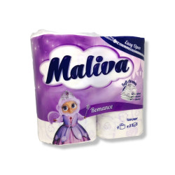 MALIVA тоалетна хартия, 4 броя, 300гр, 3 пласта, Romance