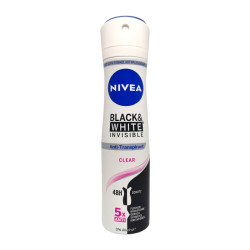 NIVEA дезодорант дамски, Black & white, Invisible clear, 150мл