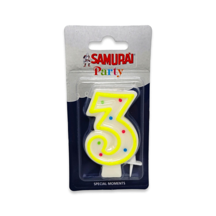 SAMURAI свещ за рожден ден, Число, 3