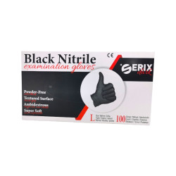 SERIX нитрилни ръкавици, Черни, 100броя, Размер L