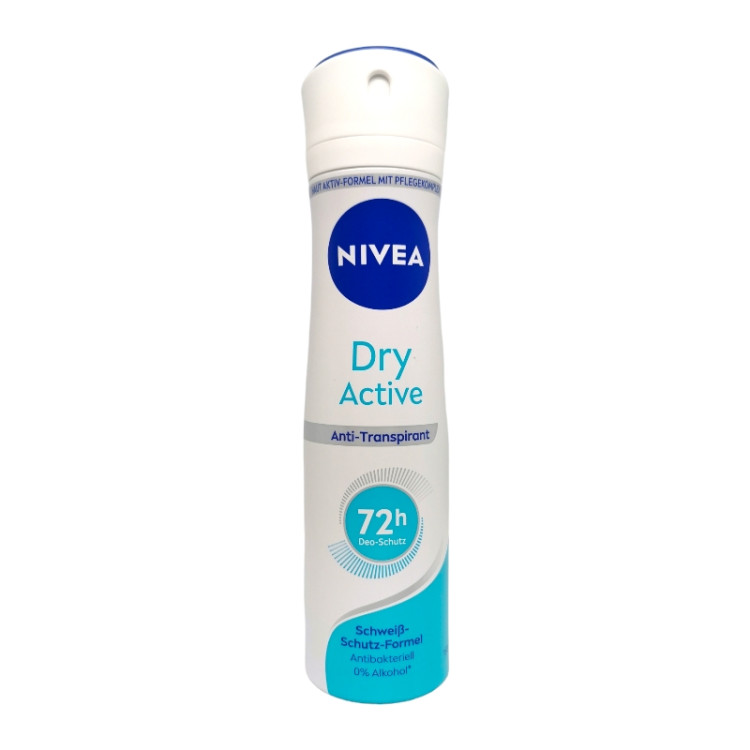 NIVEA дезодорант дамски, Dry Active, 150мл