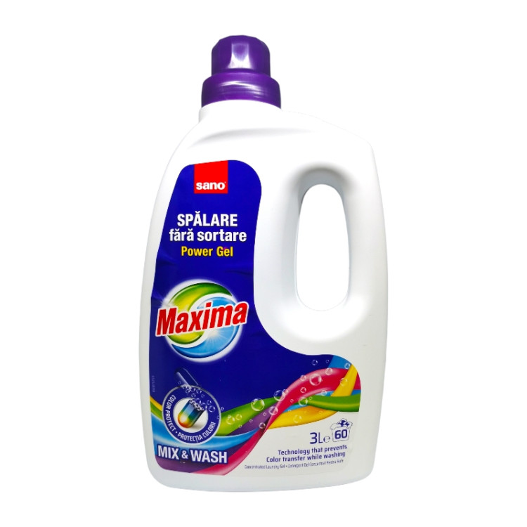 SANO MAXIMA гел за пране, Power gel, 60 пранета, 3 литра, Mix Wash