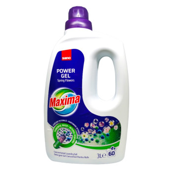 SANO MAXIMA гел за пране, Power gel, 60 пранета, 3 литра, Spring Flowers SANO MAXIMA гел за пране, Power gel, 60 пранета, 3 литра, Spring Flowers