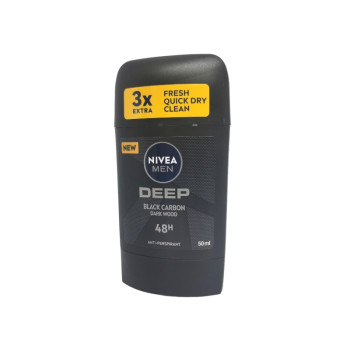 NIVEA стик дезодорант, 50мл, Мъжки, Deep, Black carbon dark wood