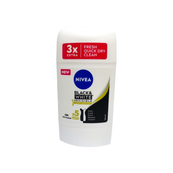 NIVEA стик дезодорант, 50мл, Дамски, Black & white, Invisible, Silky Smooth