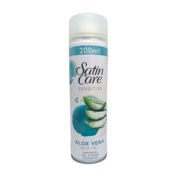 GILLETTE гел за бръснене, Satin care, 200мл, Sensitive, Aloe vera GILLETTE гел за бръснене, Satin care, 200мл, Sensitive, Aloe vera