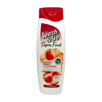 WASH&GO шампоан за коса, Super food, 400мл, Grape and Macadamia WASH&GO шампоан за коса, Super food, 400мл, Grape and Macadamia