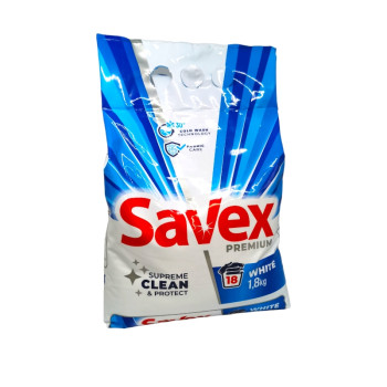 SAVEX прах за пране, 1,80кг, 18 пранета, Бяло пране