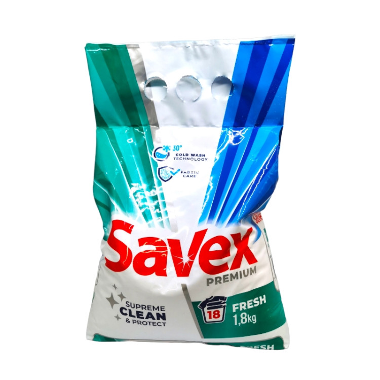 SAVEX прах за пране, 1,80кг, 18 пранета, Fresh