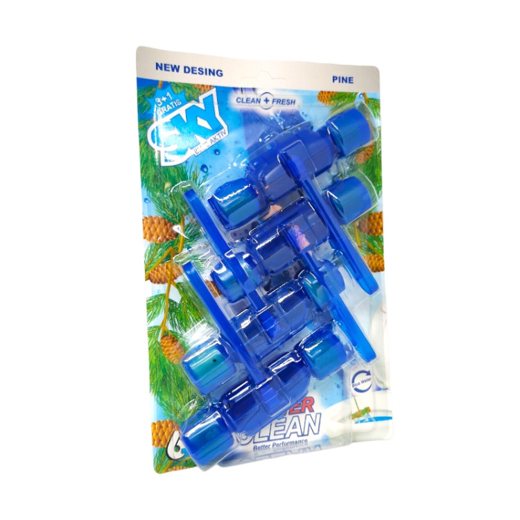 SKY blue aktiv ароматизатор за тоалетна чиния синя вода, Бор, 4х55гр