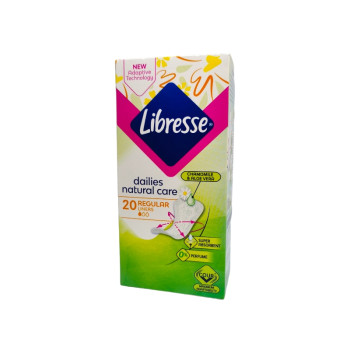 LIBRESSE ежедневни дамски превръзки, Dailies, Natural care, Regular, 20 броя
