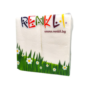 RENKLI салфетки, Бели, Сгънати, 60 броя, 33х33см RENKLI салфетки, Бели, Сгънати, 60 броя, 33х33см