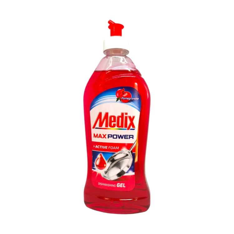 MEDIX препарат за измиване на съдове, Max Power Gel, 415мл, Нар