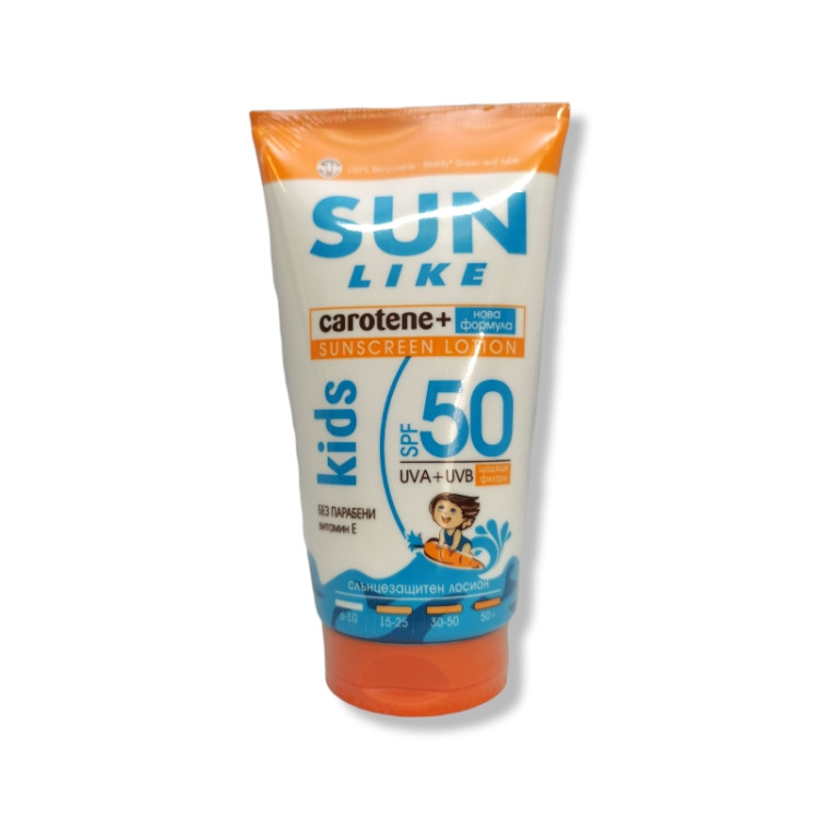 SUN LIKE слънцезащитен лосион, Туба, За деца, Без парабени, SPF 50, 150мл