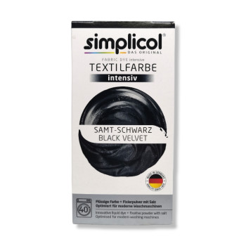 SIMPLICOL течна интензивна текстилна боя за дрехи, Черно кадифе, 400гр