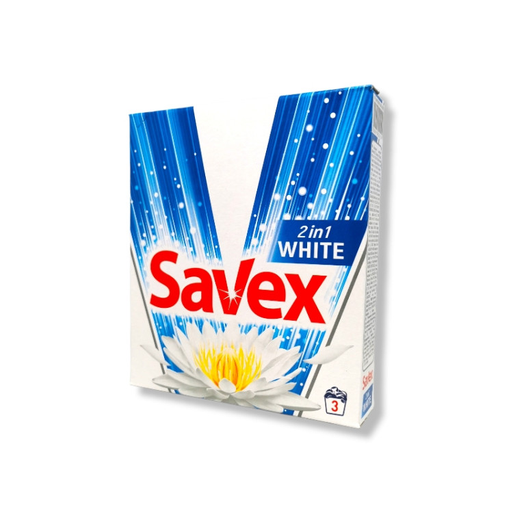 SAVEX прах за пране, 300гр, 3 пранета, 2в1, White