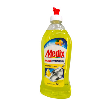 MEDIX препарат за измиване на съдове, Max Power Gel, 415мл, Лимон
