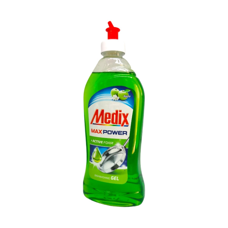MEDIX препарат за измиване на съдове, Max Power Gel, 415мл, Ябълка
