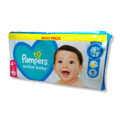 Бебешки пелени, Pampers Active-Baby, Номер 4+, 10-15кг, 54 броя