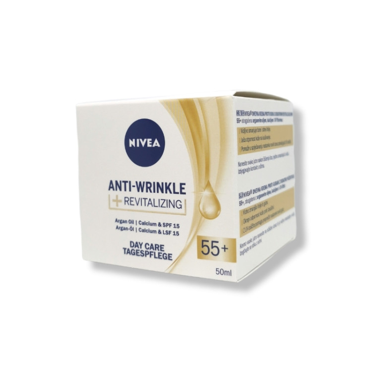 NIVEA крем за лице, Против бръчки, Anti-Wrinkle + Revitalizing, Дневен, 55+, 50мл