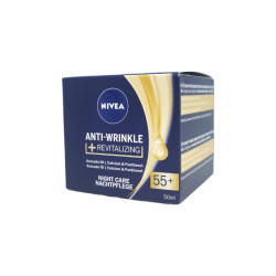 NIVEA крем за лице, Против бръчки, Anti-Wrinkle + Revitalizing, Нощен, 55+, 50мл