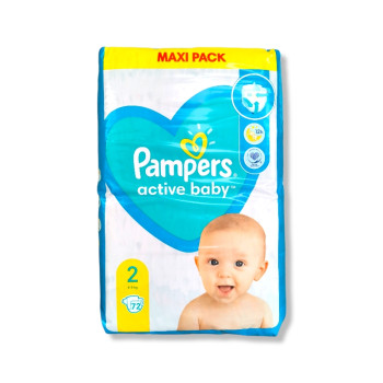 PAMPERS VPP aktiv baby, номер 2, 4-8кг, 72 броя