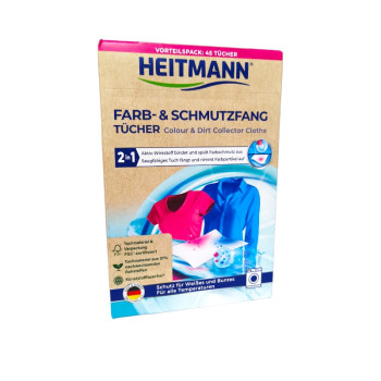 HEITMANN против оцветяване и посивяване на пране, 45 броя HEITMANN против оцветяване и посивяване на пране, 45 броя