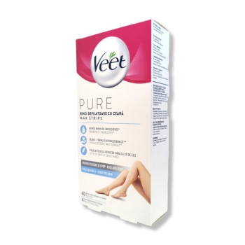 VEET депилиращи ленти за тяло, Pure, 20 броя (двойни ленти)