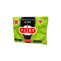 FLIRT дамски превръзки, Ultra, Maxi, Cotton & Care, 7 броя