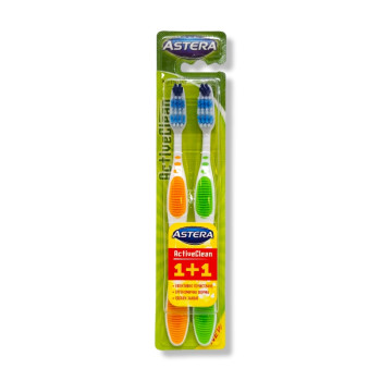 ASTERA четка за зъби, Active Clean, medium, 2 броя ASTERA четка за зъби, Active Clean, medium, 2 броя